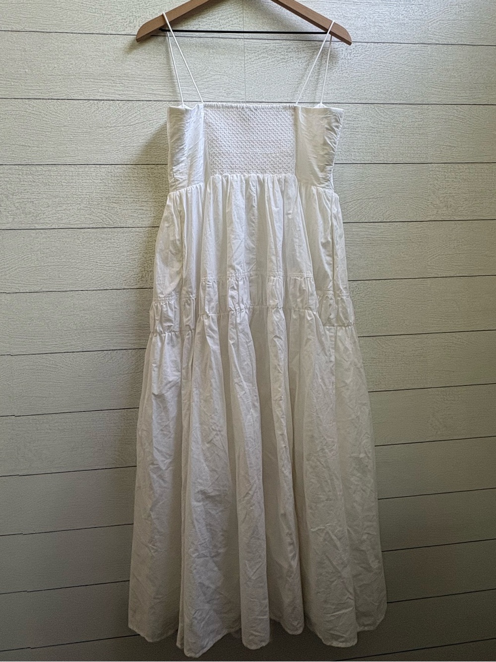 J.Crew White Cotton Poplin Midi Dress Size 12 A-Line Button Front Coastal Chic - Picture 10 of 16